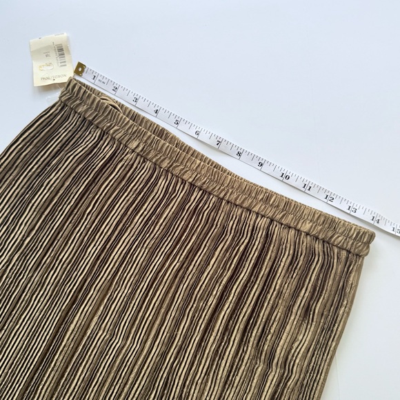NWT Vintage 1990s Collection Jeanne Marc Bronze Plisse Pleated Maxi Skirt M - Picture 13 of 14